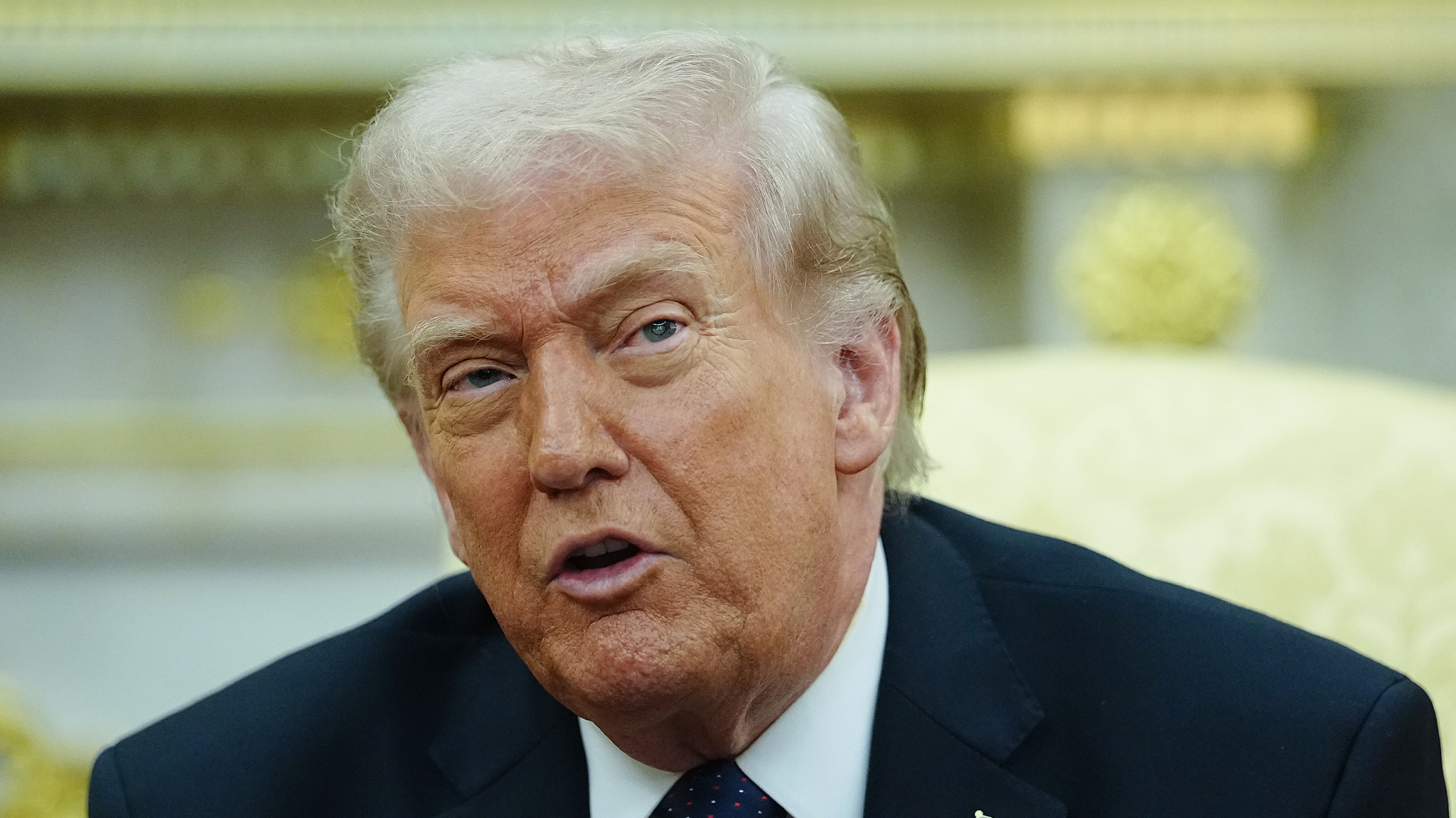 US President Donald Trump speaking during a meeting with German Chancellor Friedrich Merz at the White House, Washington D.C., the US, on March 3, 2026./VCG
