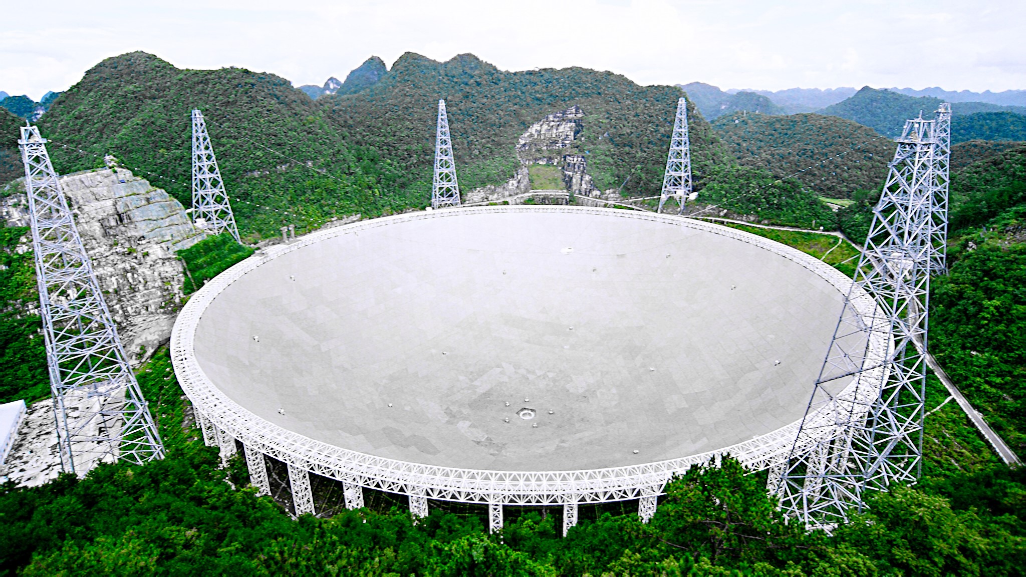 The Five-hundred-meter Aperture Spherical Telescope (FAST) in southwest China's Guizhou Province, August 1, 2025. /VCG