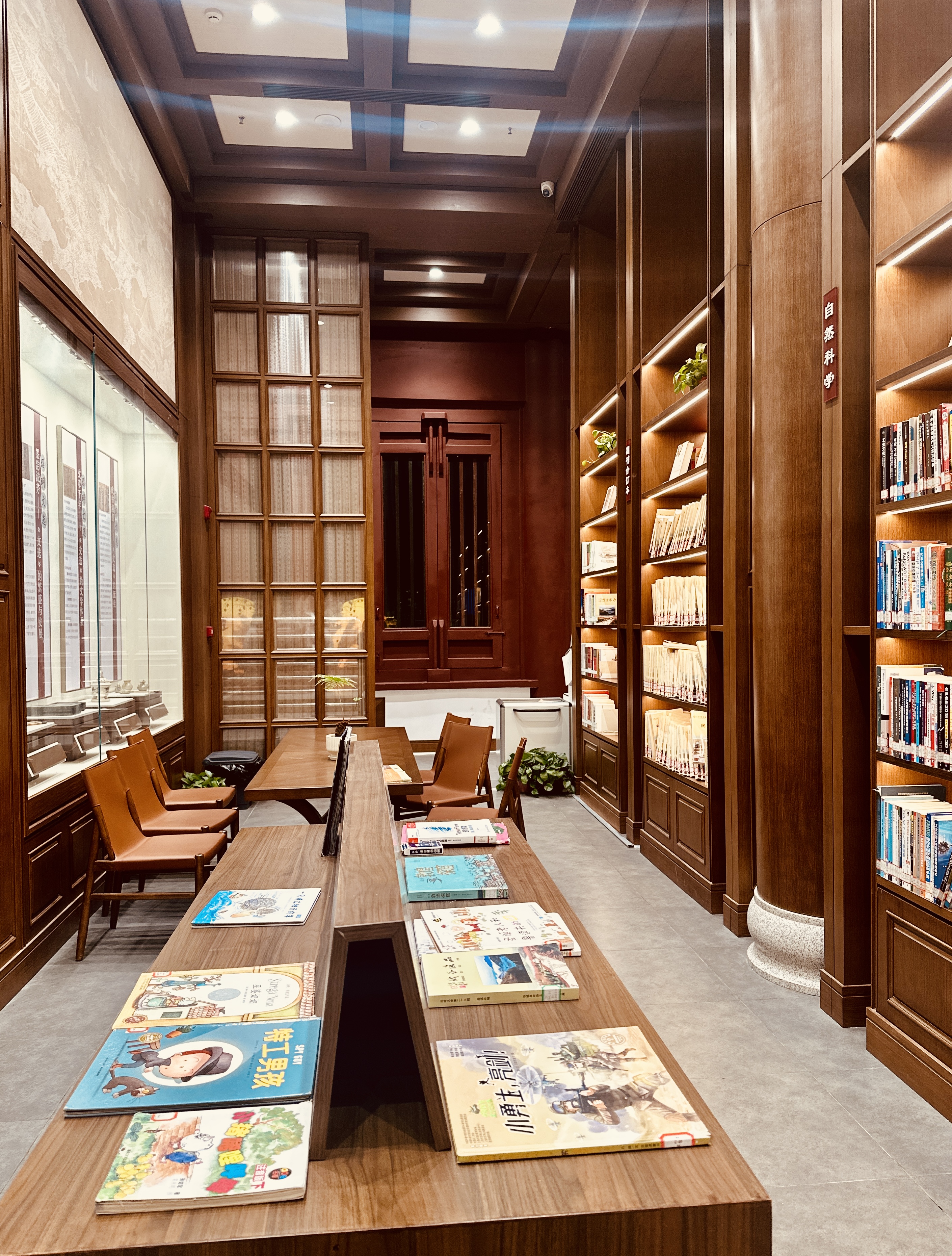 A public reading area is seen inside Zhaomingtai, a revived city landmark, in Xiangyang, Hubei Province on Feburary 23, 2026. /CGTN