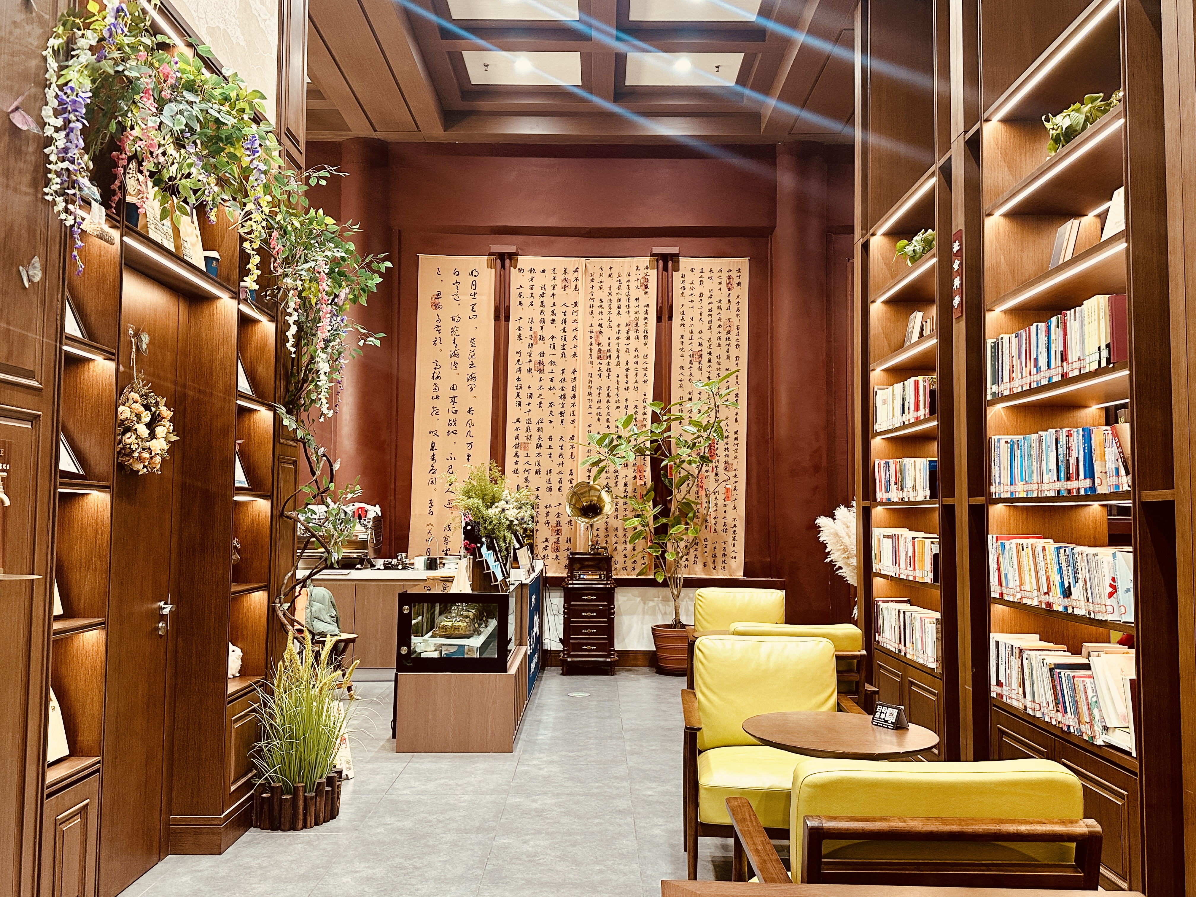 A public reading area is seen inside Zhaomingtai, a revived city landmark, in Xiangyang, Hubei Province on Feburary 23, 2026. /CGTN