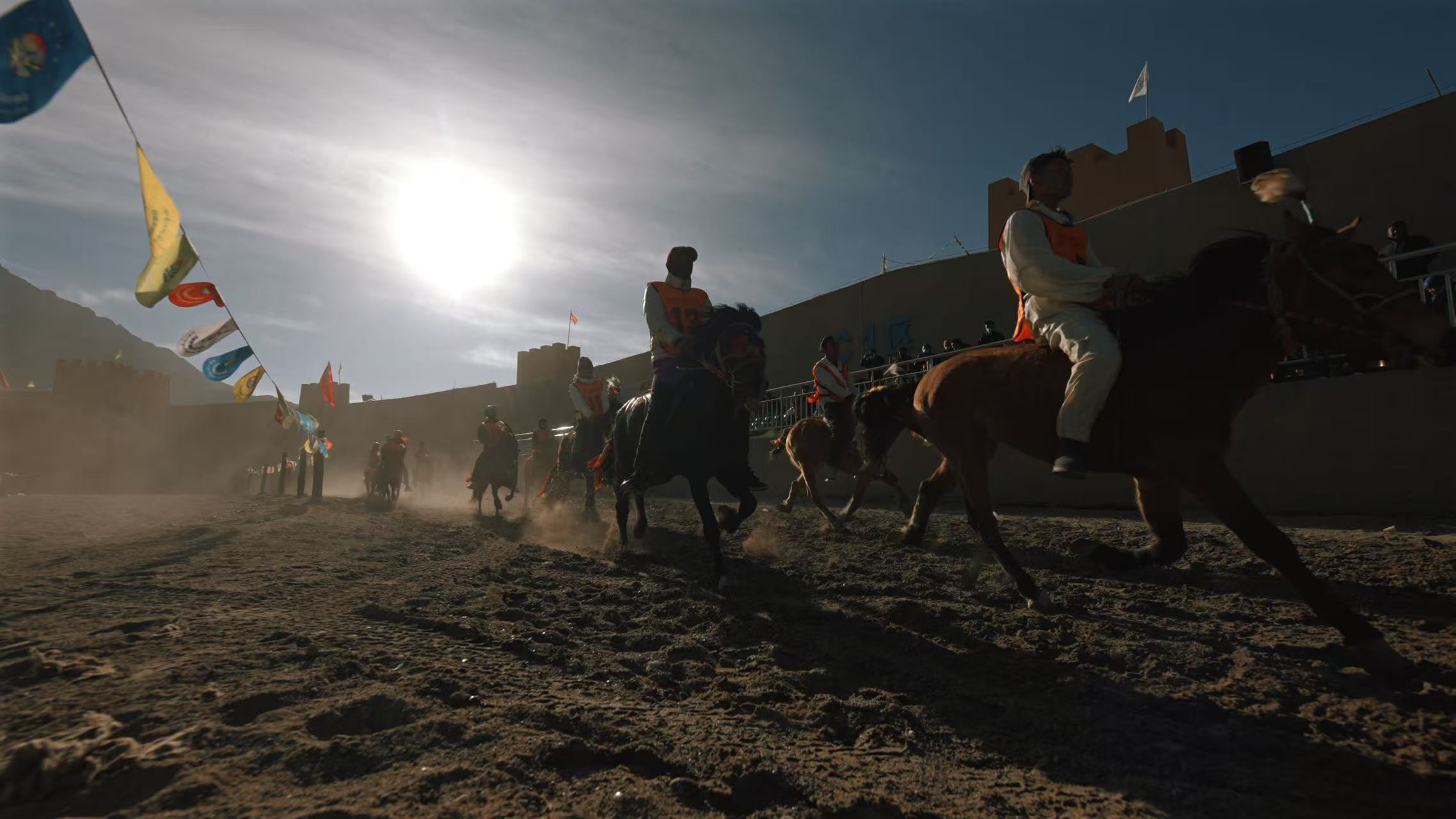An equestrian show celebrating Tibetan New Year is staged in Lhasa, capital of southwest China's Xizang Autonomous Region. /CGTN