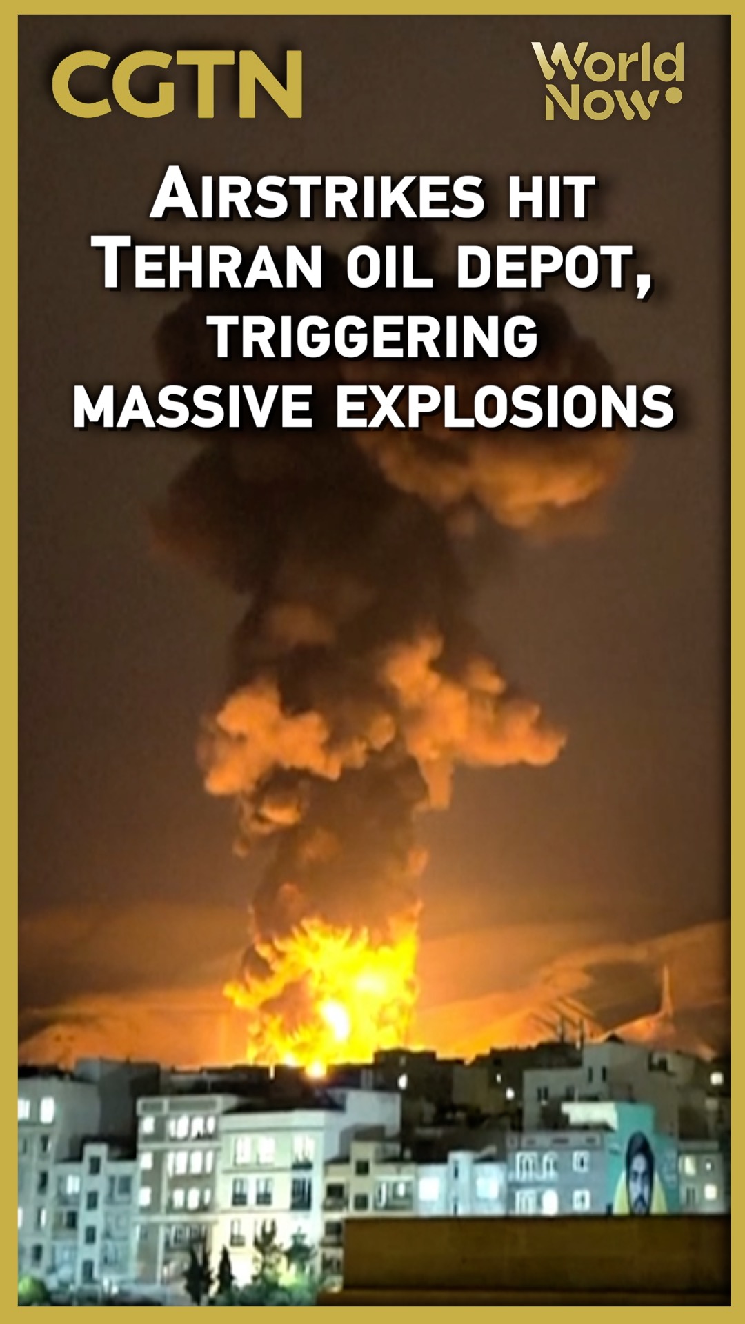 Airstrikes hit Tehran oil depot, triggering massive explosions