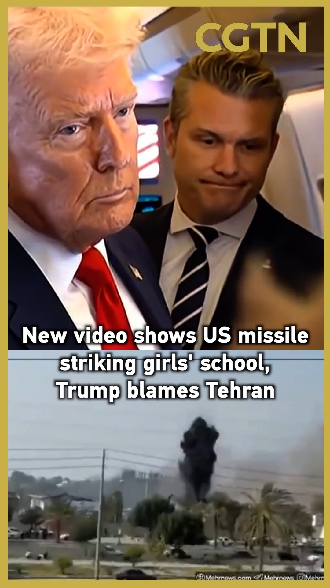 New video shows US missile striking girls' school, Trump blames Tehran