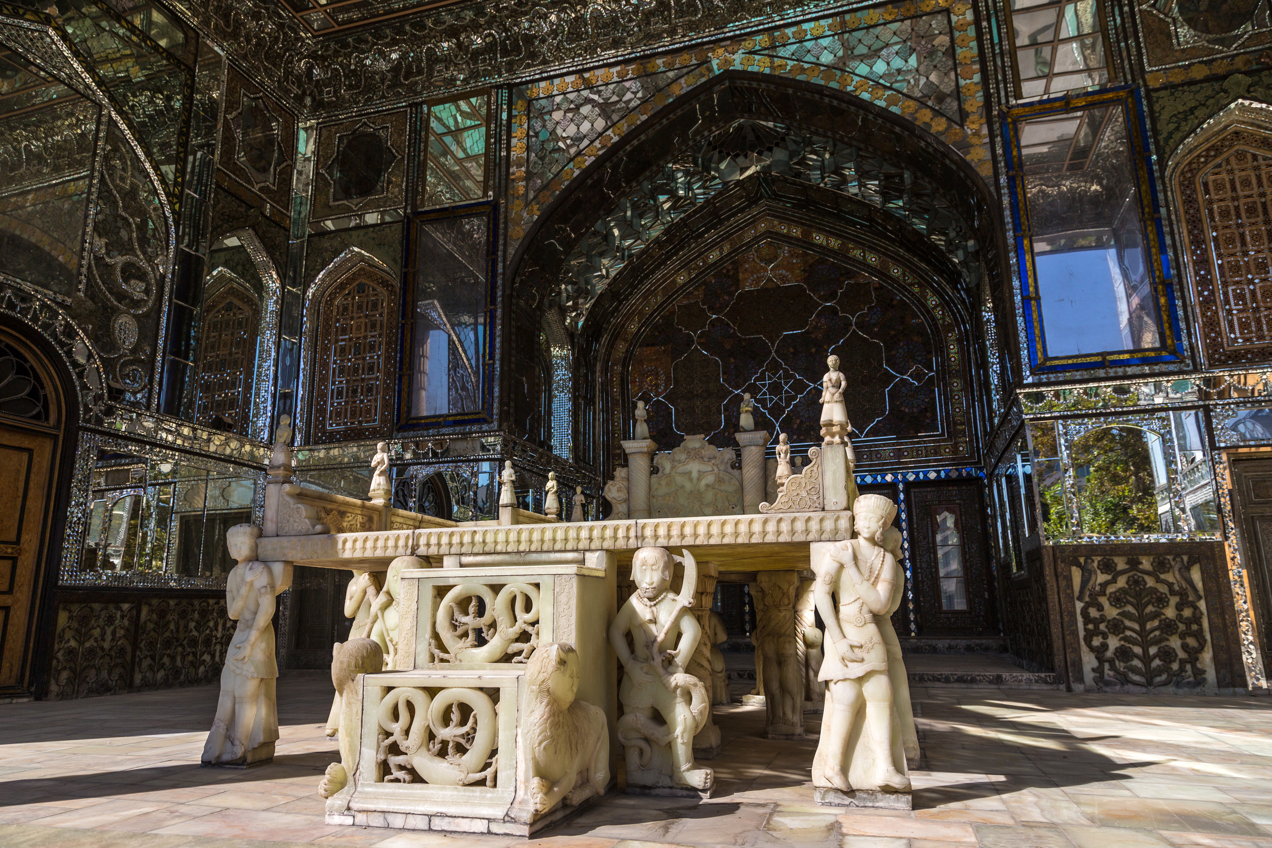 A spectacular terrace known as the Marble Throne of the Golestan Palace was built in 1806 and used for royal ceremonies, as seen in September, 2013. /IC