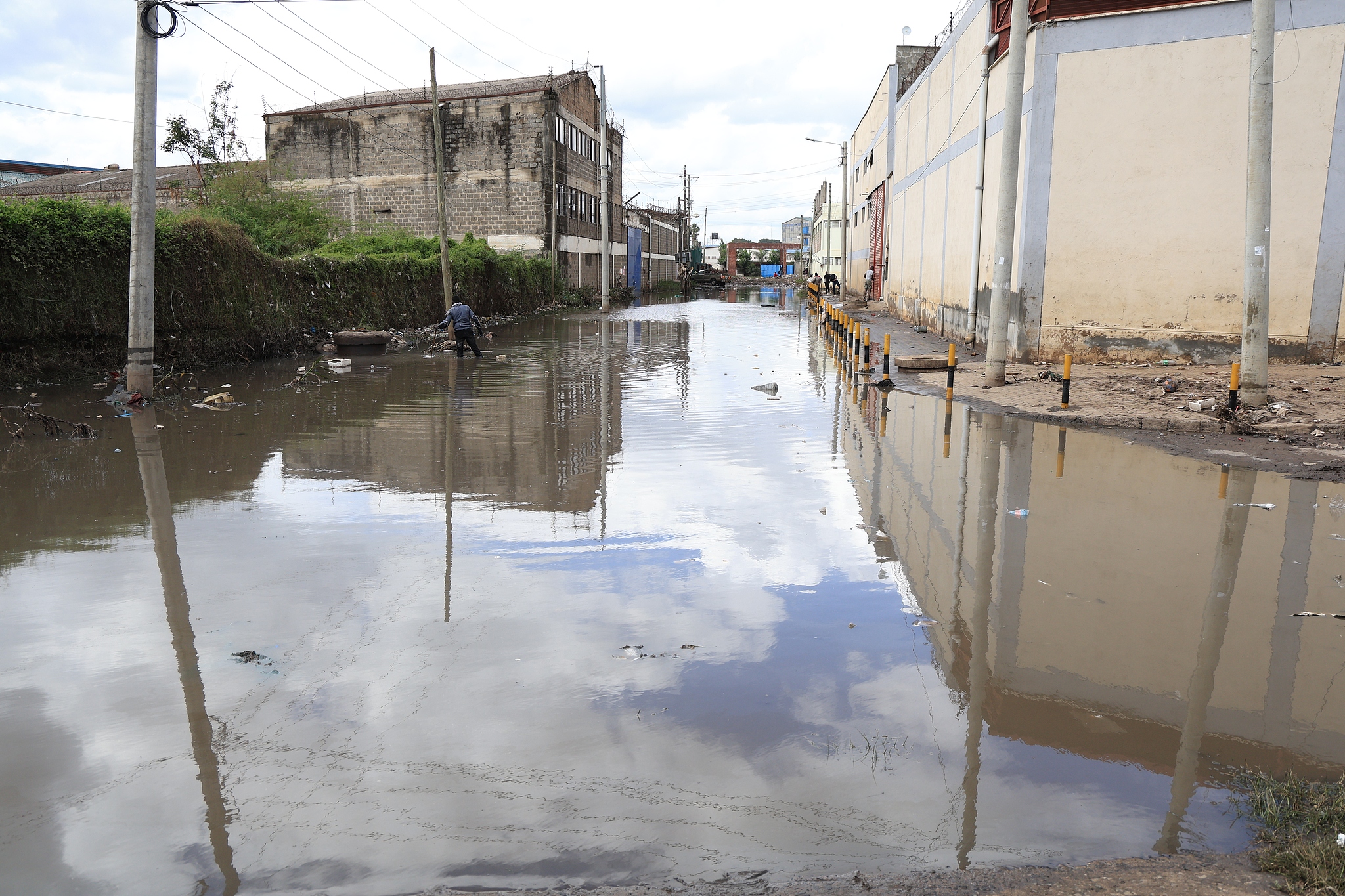 A view of accumulated floodwaters in Nairobi, Kenya, March 9, 2026. /VCG