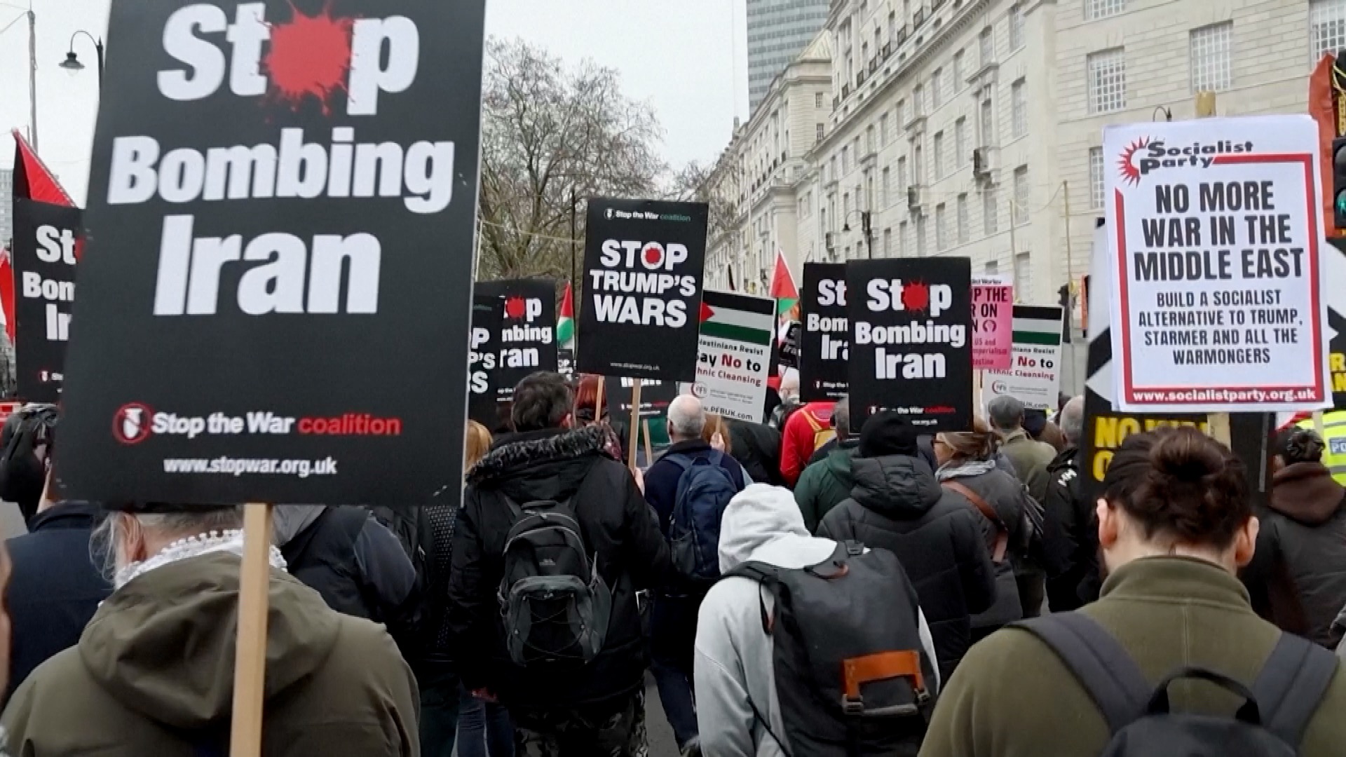 Thousands march in London demanding halt to US-Israeli strikes on Iran