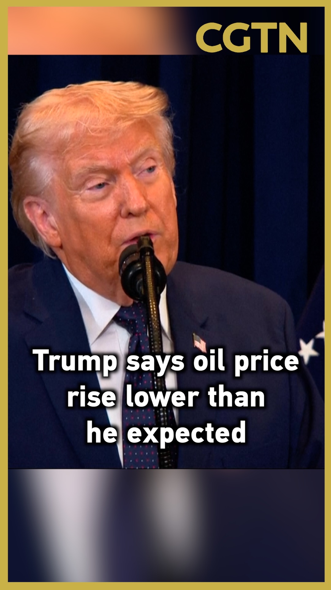 Trump says oil price rise lower than he expected