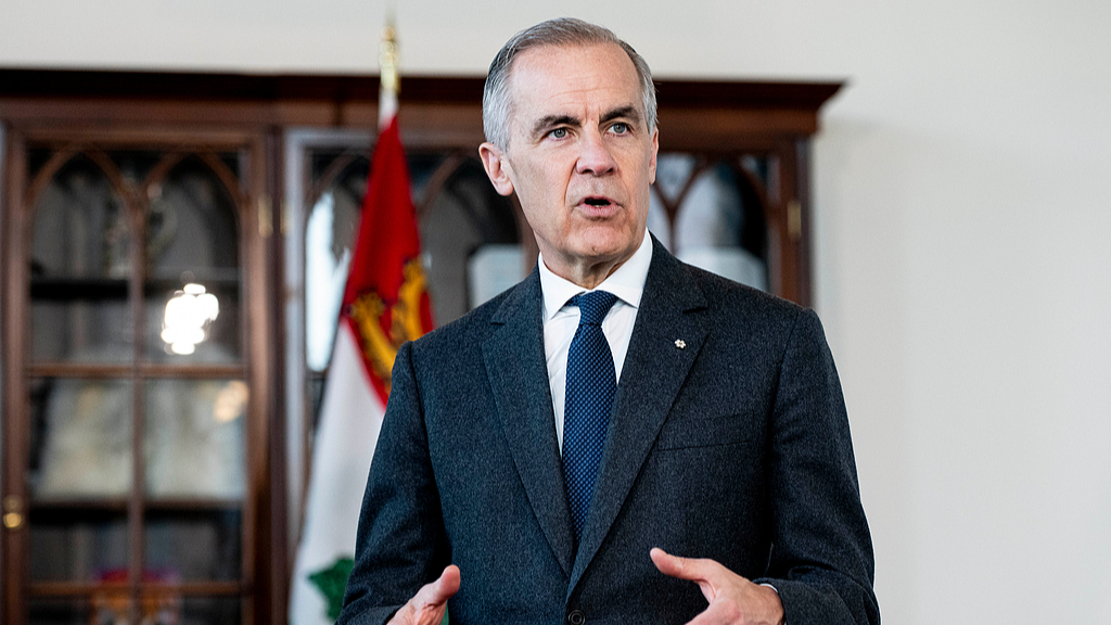 Canada Prime Minister Mark Carney speaks in his office in Ottawa, Canada, March 9, 2026. /VCG