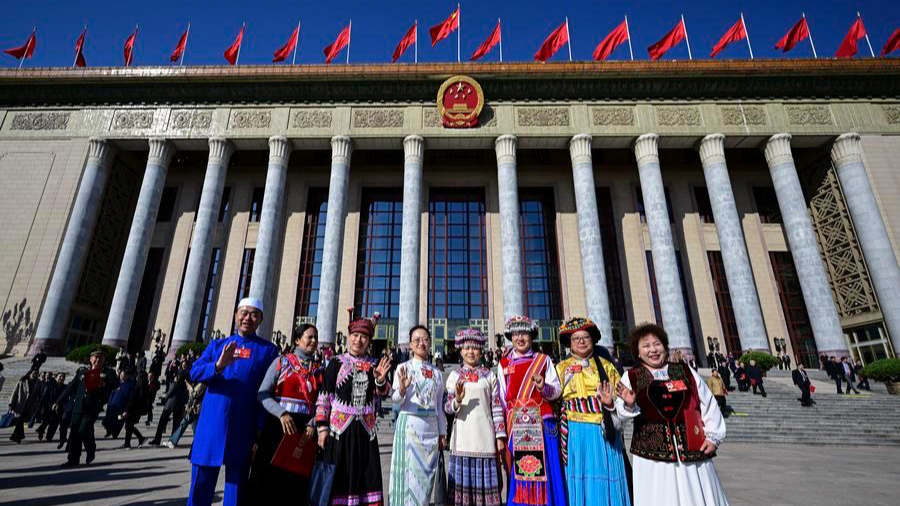 Members of the 14th National Committee of the Chinese People's Political Consultative Conference (CPPCC) leave the Great Hall of the People after the closing meeting of the fourth session of the 14th CPPCC National Committee in Beijing, capital of China, March 11, 2026. /Xinhua