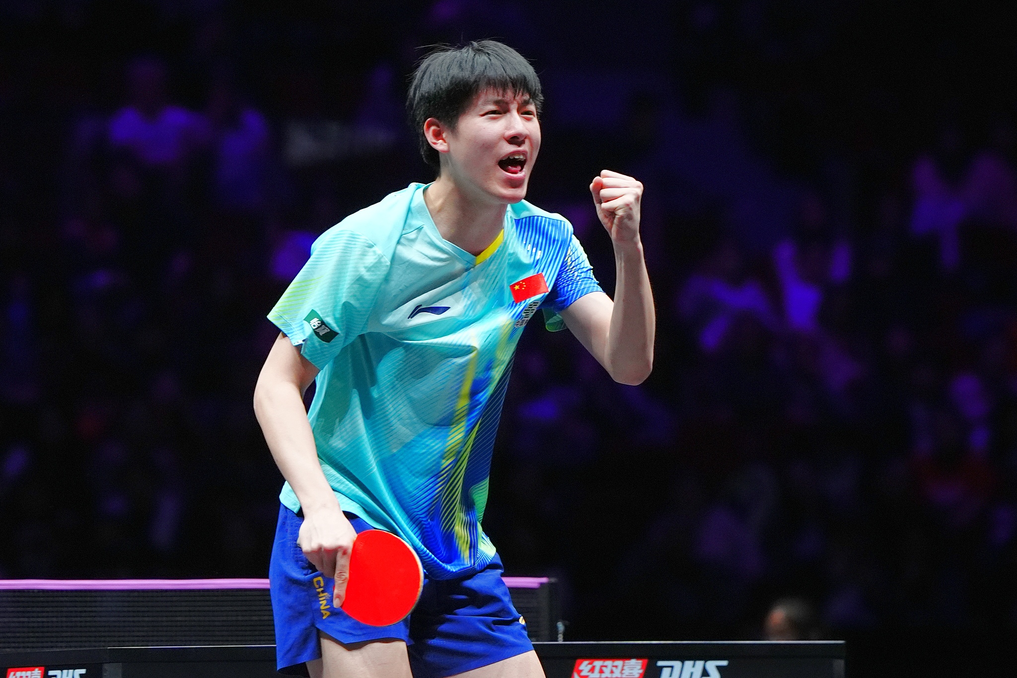 Wen Ruibo of China in the men's singles at the 2026 WTT Champions Chongqing in Chongqing, China, March 10, 2026. /VCG 