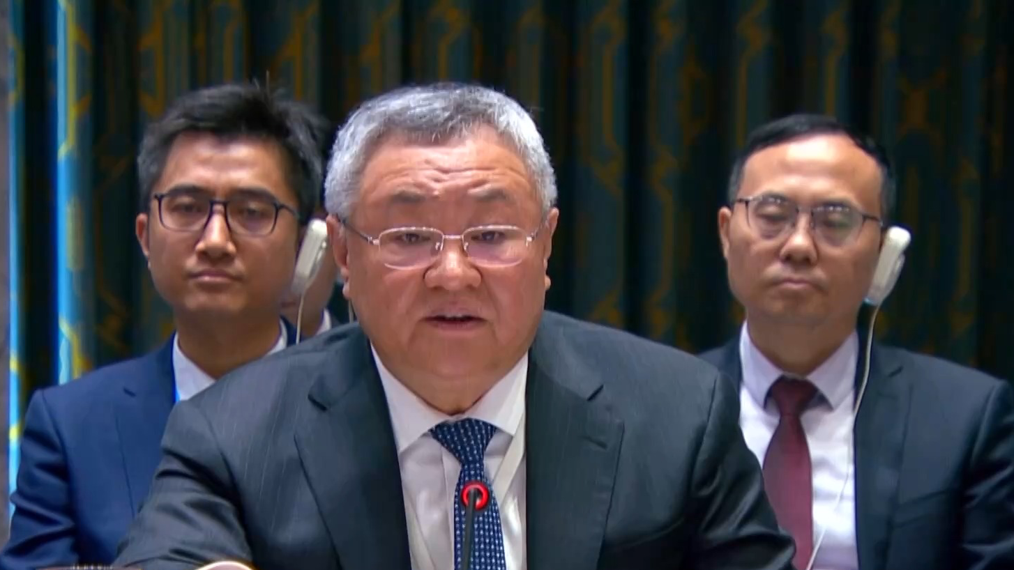 Fu Cong, China's permanent representative to the United Nations, makes remarks on the Lebanese-Israeli situation at a UN Security Council meeting in New York, US, March 11, 2026. /CMG