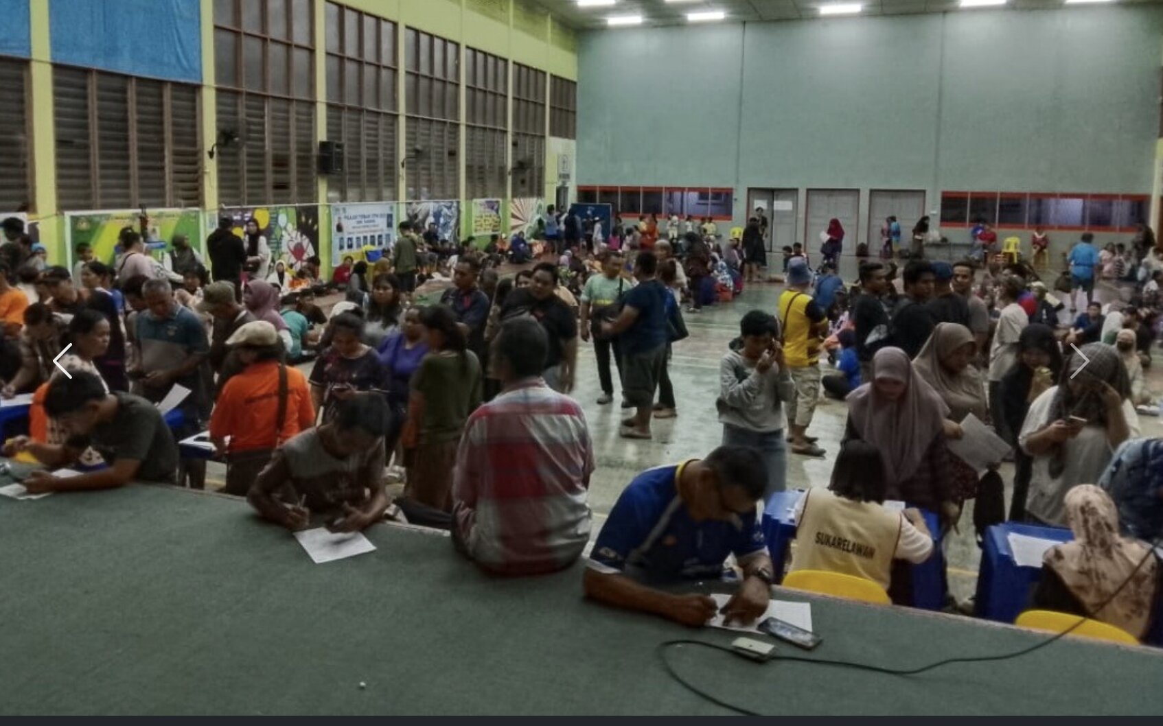 Flood evacuees from Sabah and Sarawak in Malaysia at a relief camp on March 10, 2026. /CFP