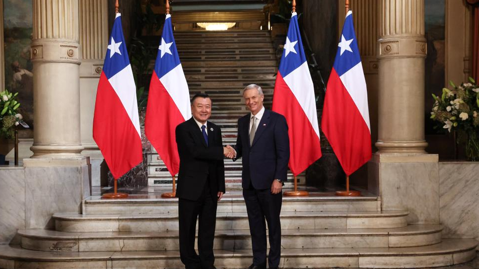 Chile's president-elect Jose Antonio Kast meets with Ni Hong, Chinese President Xi Jinping's special envoy, also minister of housing and urban-rural development, in Santiago, Chile, March 10, 2026. /Xinhua