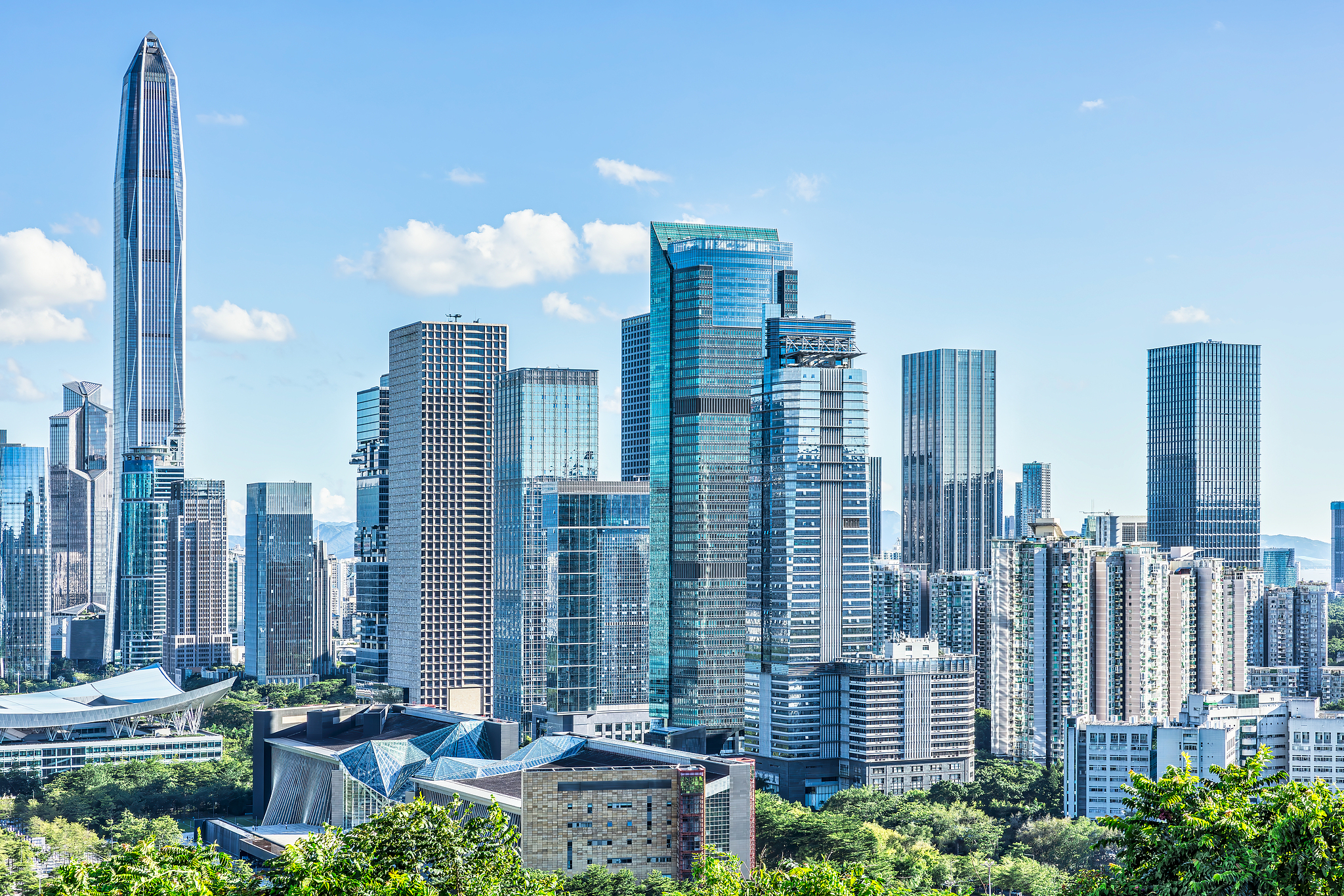 A view of Shenzhen' skyline, south China's Guangdong Province. /VCG