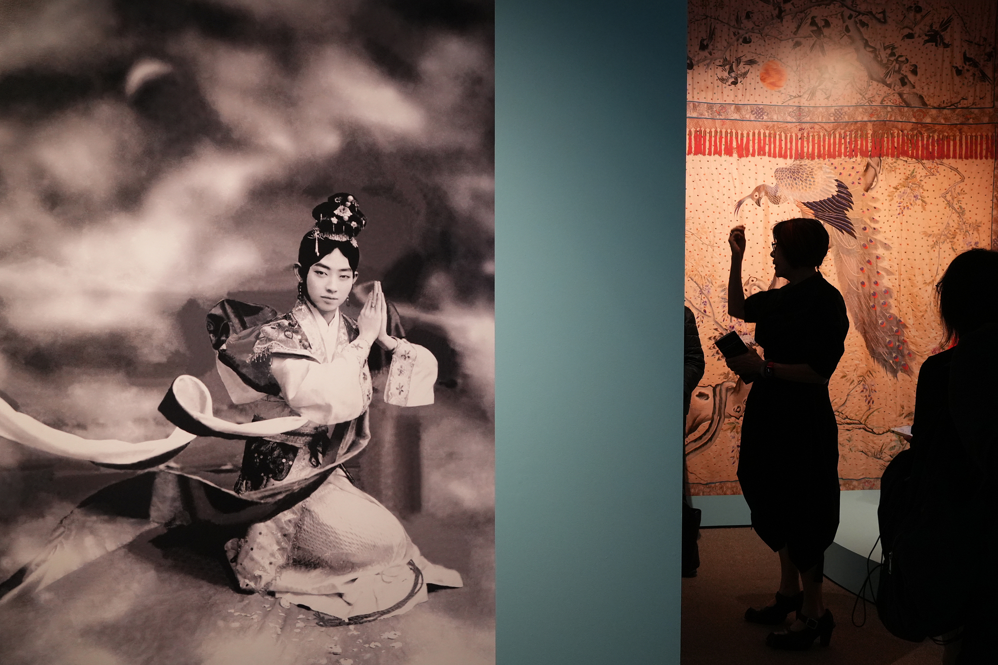 A portrait photograph of Mei Lanfang in costume is displayed at the China Institute Gallery in New York on March 11, 2026. /VCG