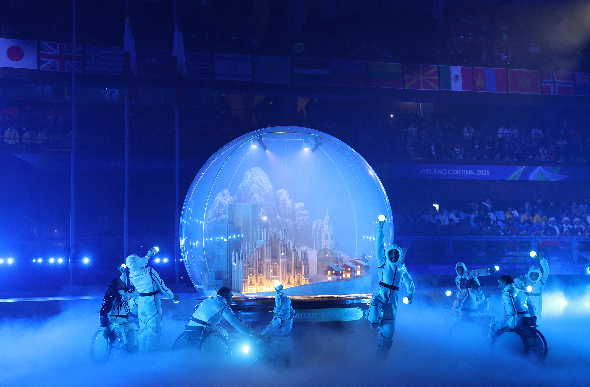 The closing ceremony of the 2026 Milano Cortina Winter Paralympics takes place at Cortina Curling Olympic Stadium in Cortina d'Ampezzo, Italy, March 15, 2026. /VCG