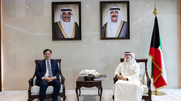 China's special envoy on the Middle East issue, Zhai Jun, meets with Kuwait's Foreign Minister Sheikh Jarrah Jaber Al-Ahmad Al-Sabah in Kuwait City, Kuwait, March 15, 2026. /Chinese Ministry of Foreign Affairs
