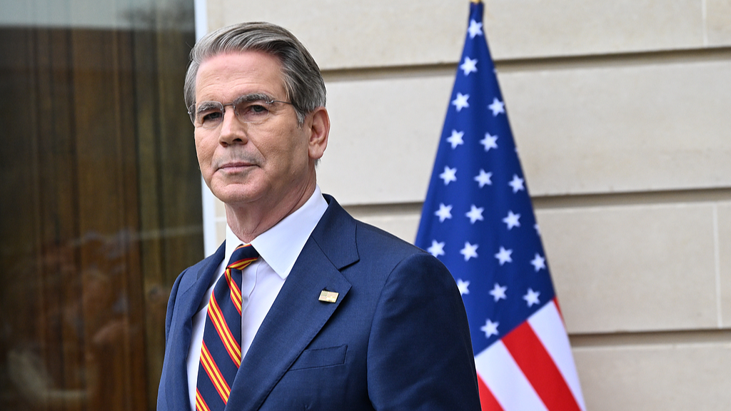 US Treasury Secretary Scott Bessent arrives to give a press statement at the OECD Headquarters in Paris, France, March 16, 2026. /VCG