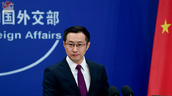 Chinese Foreign Ministry spokesperson Lin Jian at a regular press briefing in Beijing, China. /Chinese Foreign Ministry