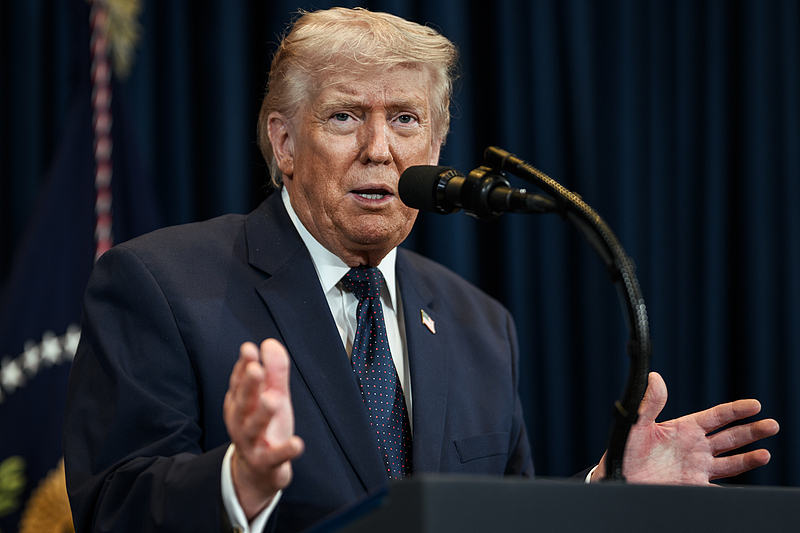 US President Donald Trump speaks to reporters during a news conference at Trump National Doral Miami in Doral, Florida, March 9, 2026. /VCG
