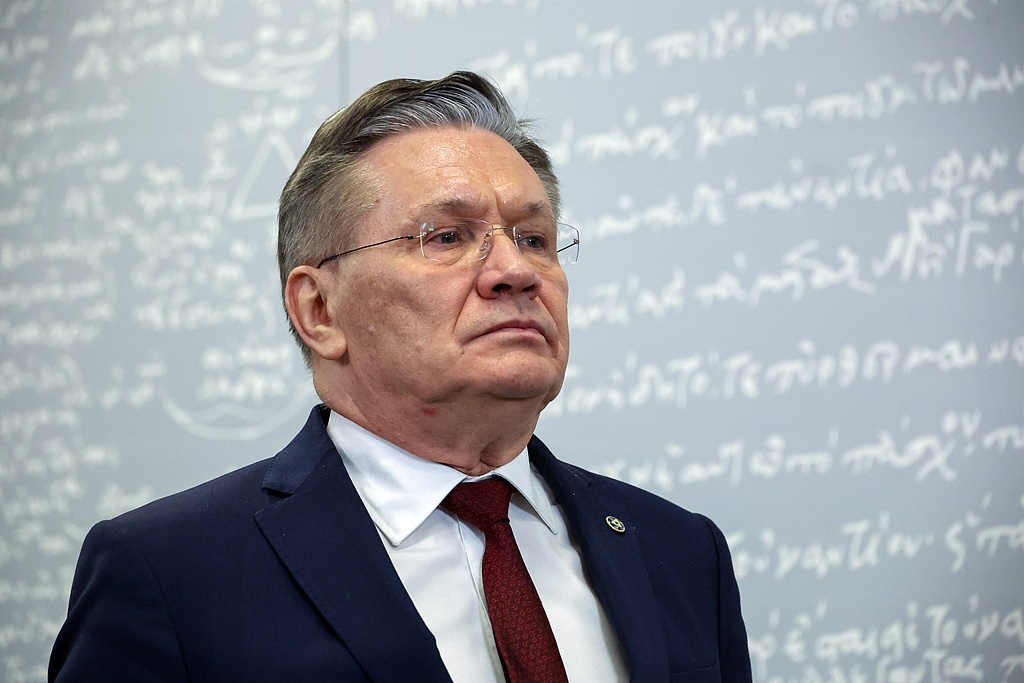 Rosatom CEO Alexei Likhachev talks to journalists after interagency consultations between Russia and IAEA, March 13, 2026. /VCG