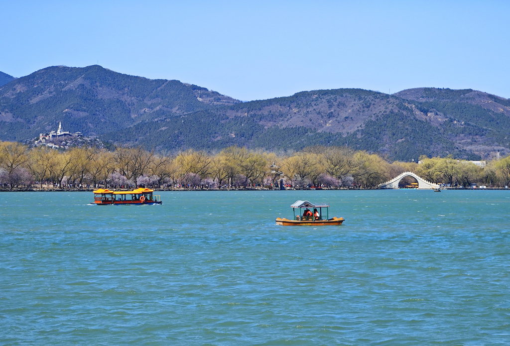 The Summer Palace is bursting with pink spring blooms in this picture taken on March 18. /VCG