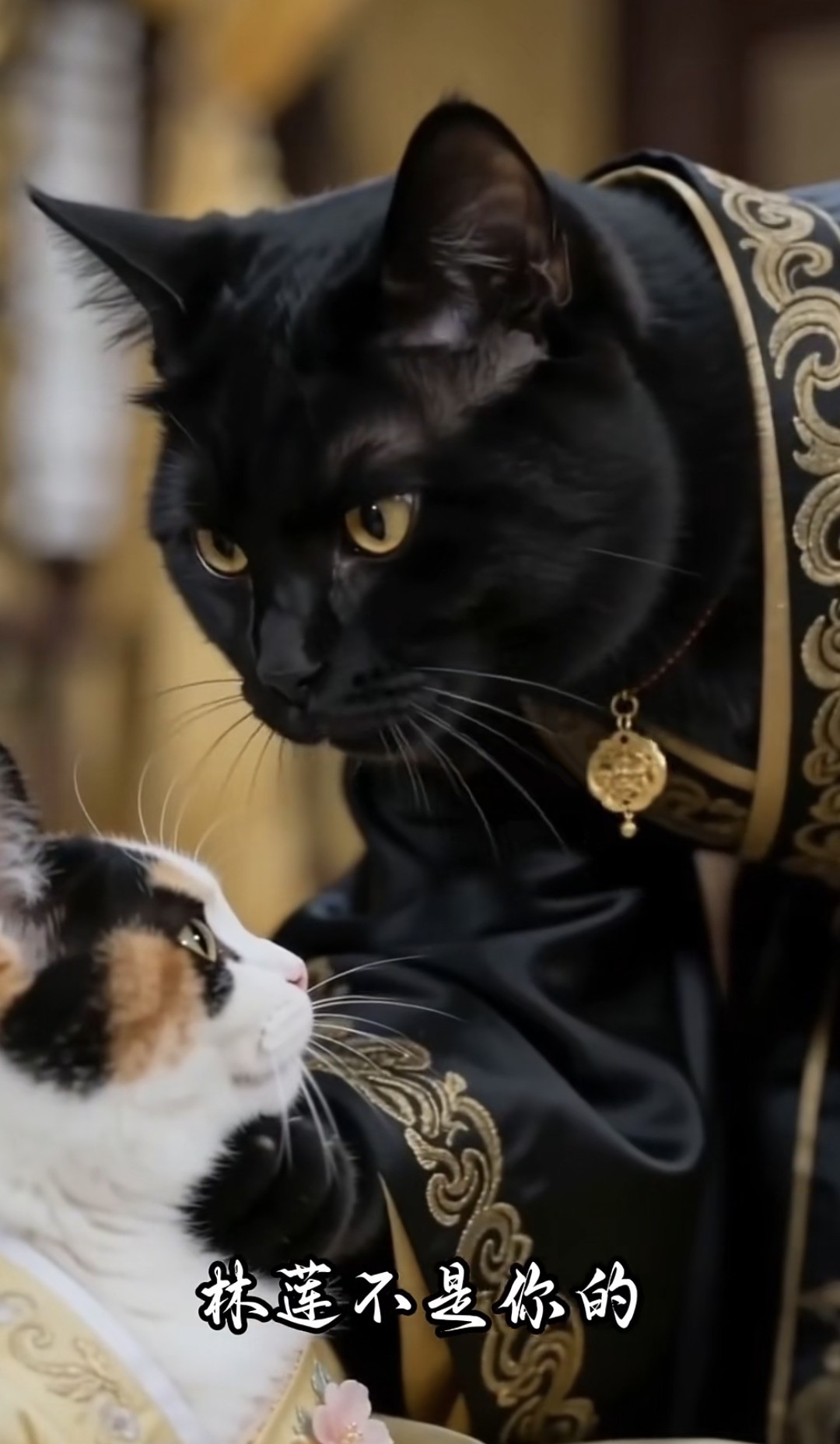 A screenshot from Red Note of a dramatic AI pet drama featuring cats portraying human-like storylines. /hongye999