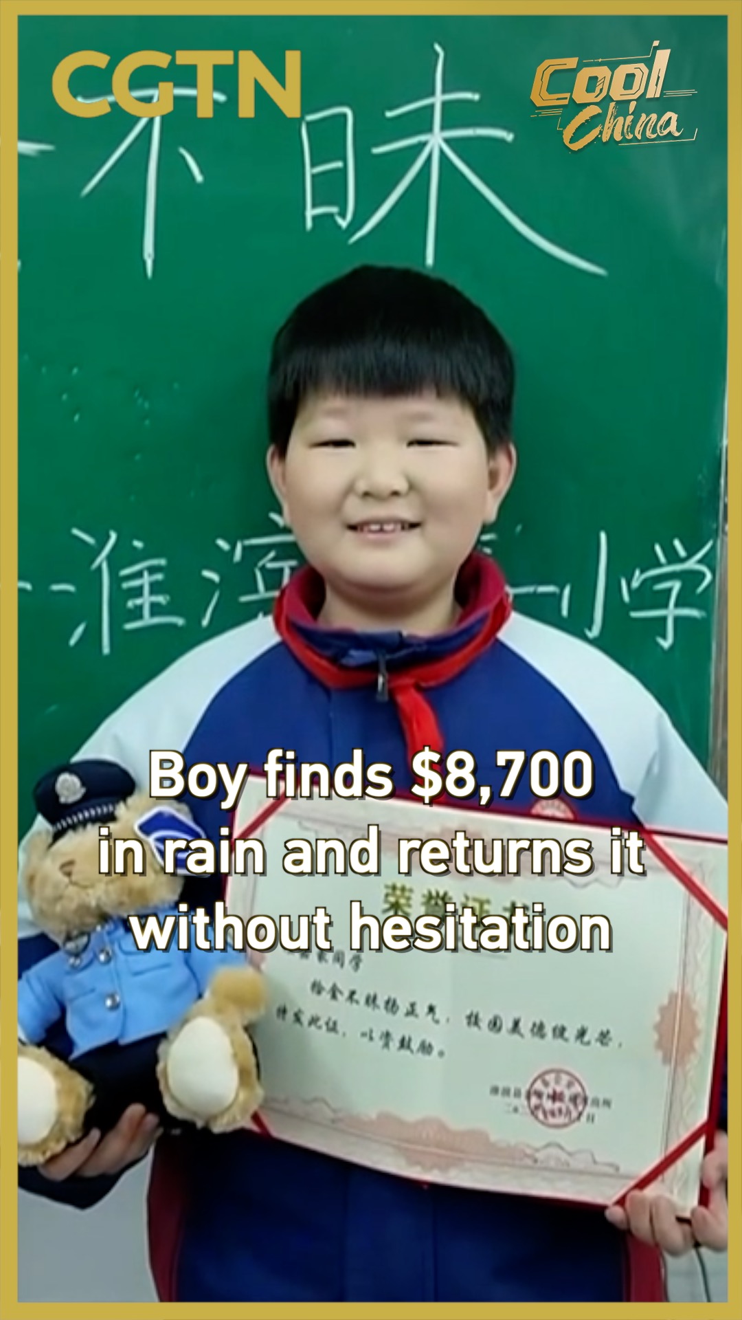 Boy finds $8,700 in rain and returns it without hesitation