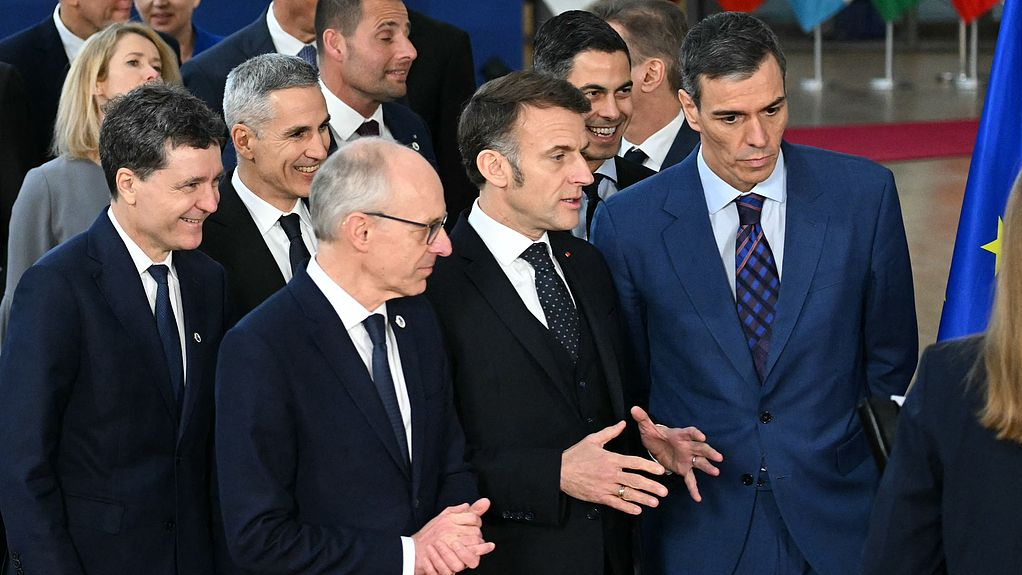EU leaders talk during the EU Summit at the EU headquarters in Brussels, Belgium, March 19, 2026. /VCG