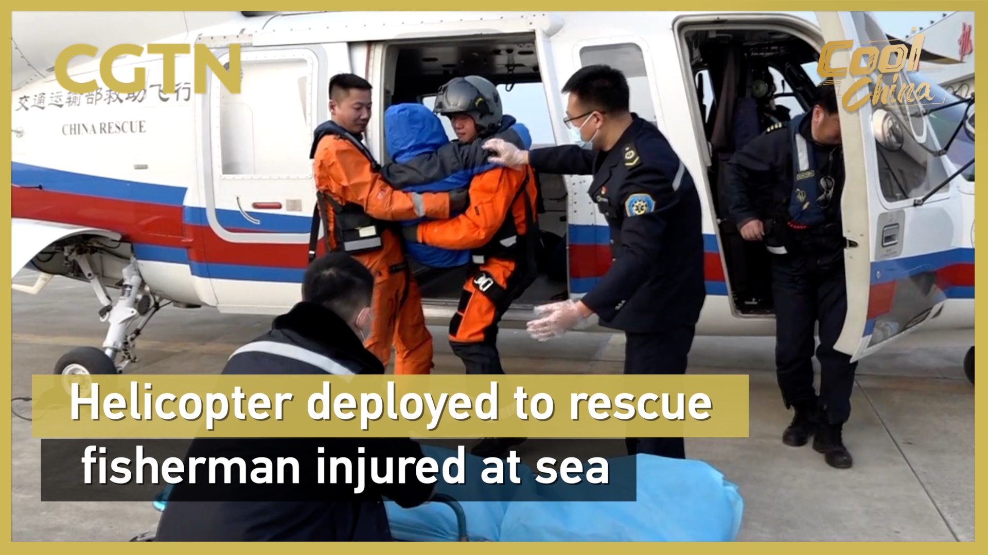 Helicopter deployed to rescue fisherman injured at sea