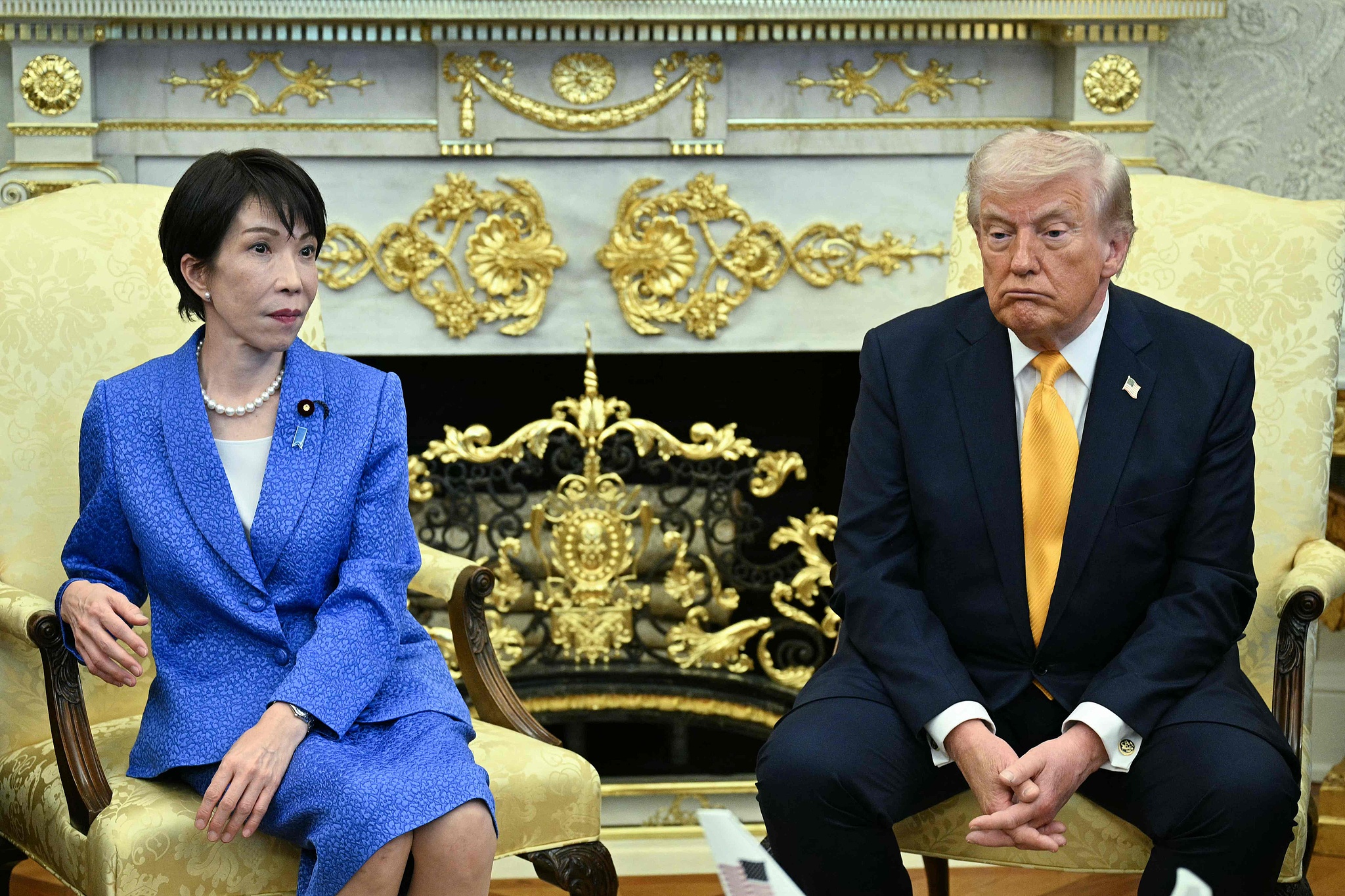 US President Donald Trump meets with Japanese Prime Minister Sanae Takaichi in the Oval Office at the White House in Washington, DC, the US, March 19, 2026. /CFP