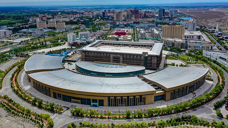 File photo of the Horgos International Border Cooperation Center on the China-Kazakhstan border in Horgos, northwest China's Xinjiang Uygur Autonomous Region. /VCG