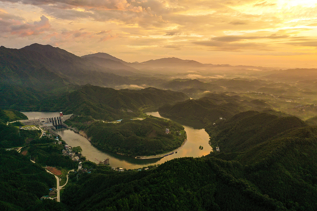 A view of the Luojiu Key Water Control Project, Rongshui County, south China's Guangxi Zhuang Autonomous Region, August 17, 2025. /VCG