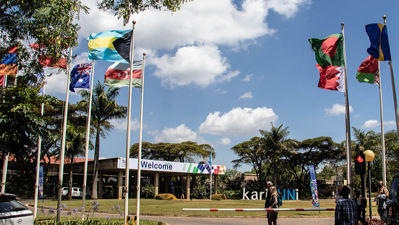 Flags of the UN member states in Nairobi, Kenya, December 9, 2025. /VCG