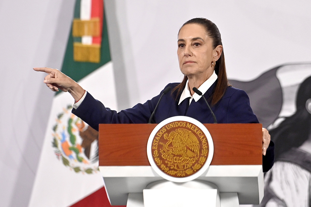 President of Mexico Claudia Sheinbaum addresses the daily morning briefing at Palacio Nacional in Mexico City, Mexico, March 23, 2026. /VCG