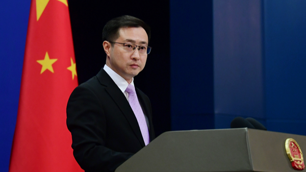 Chinese Foreign Ministry spokesperson Lin Jian speaks at a press conference in Beijing, March 24, 2026. /Chinese Foreign Ministry