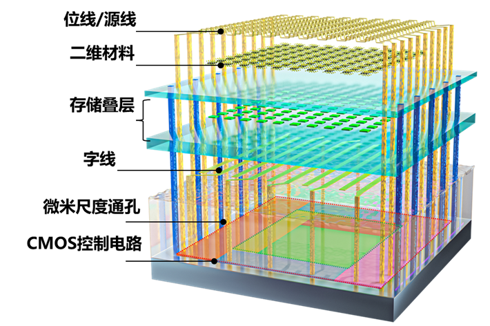 2D semiconductor-silicon integrated flash memory chip developed. /CMG