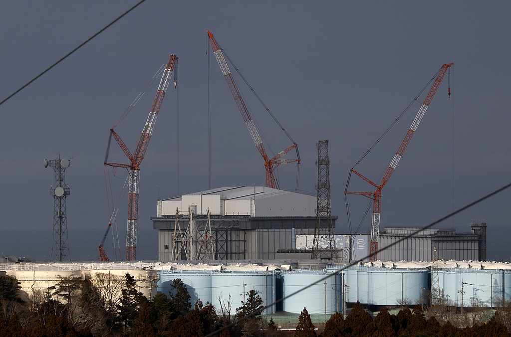 Water tanks containing treated water are pictured at Fukushima Daiichi Nuclear Power Station in Okuma, Fukushima prefecture, northeastern Japan, on March 4, 2026. /VCG
