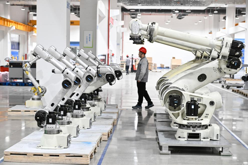 Robots at a workshop of Inovance Group in Jiangning District of Nanjing, east China's Jiangsu Province, March 17, 2026. /Xinhua