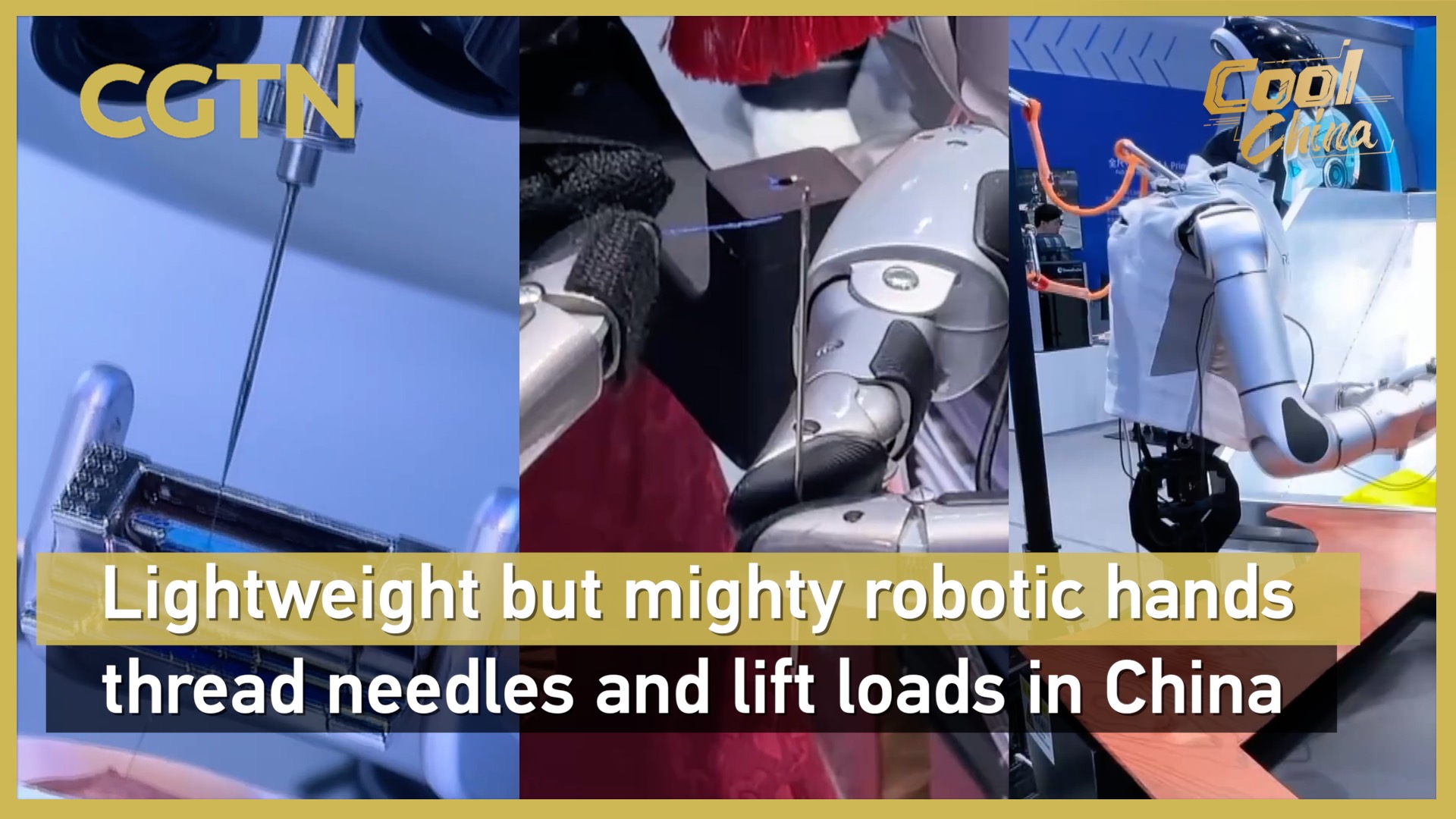 Lightweight but mighty robotic hands thread needles and lift loads