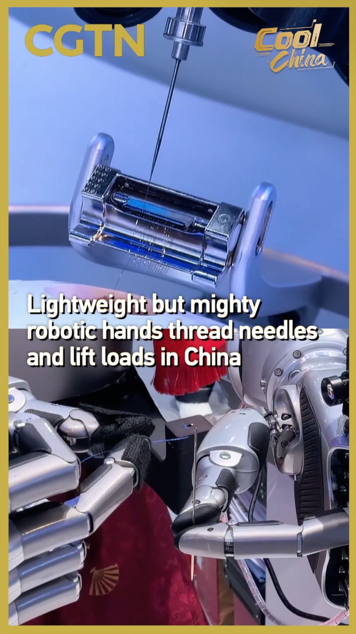Lightweight but mighty robotic hands thread needles and lift loads