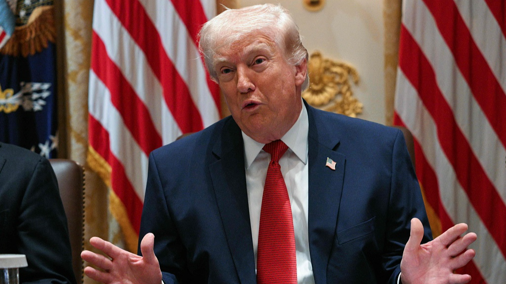 US President Donald Trump speaks during a cabinet meeting in the Cabinet Room of the White House, Washington, D.C., US, March 26, 2026. /VCG