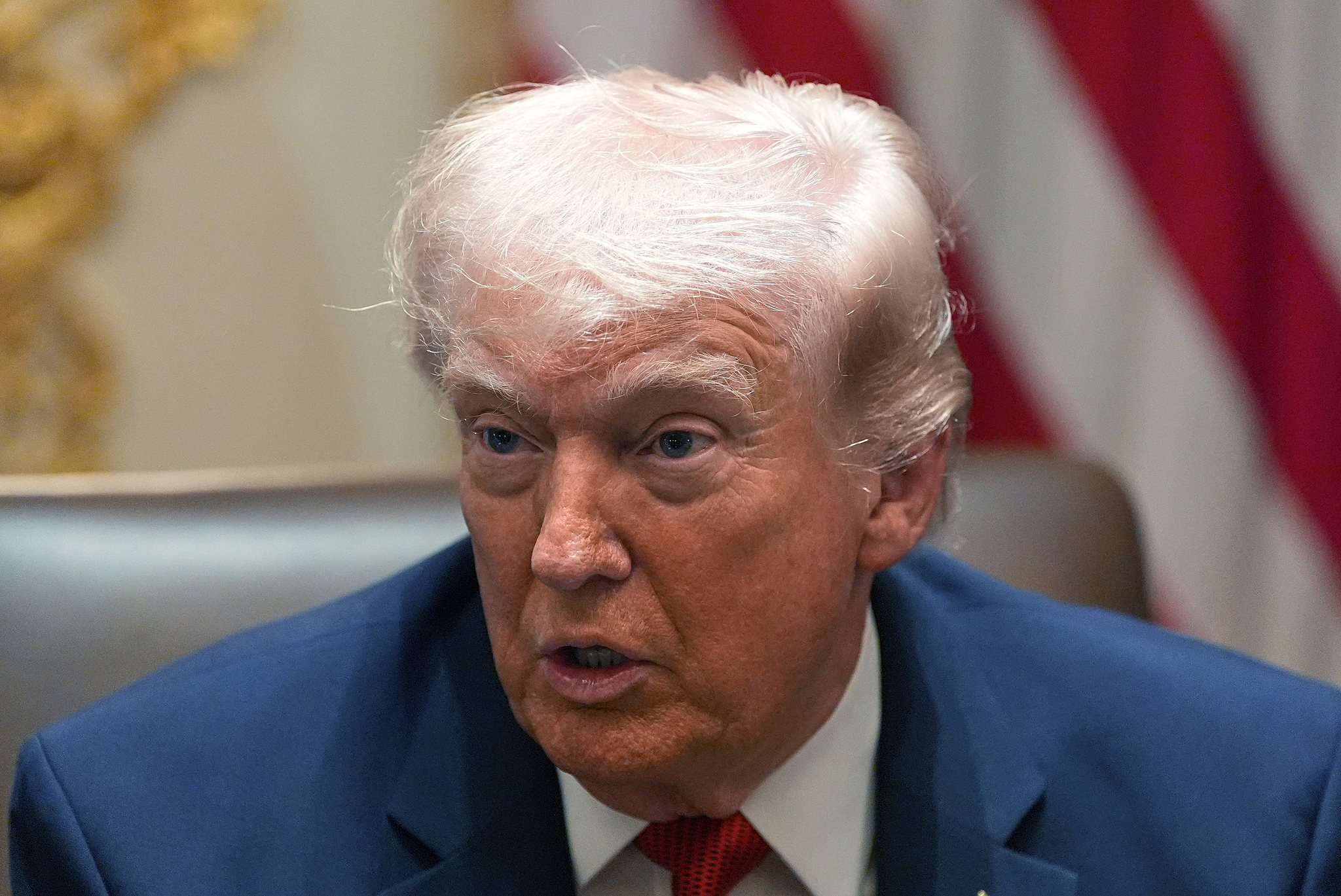 US President Donald Trump speaks during a Cabinet meeting at the White House, March 26, 2026, in Washington. /VCG