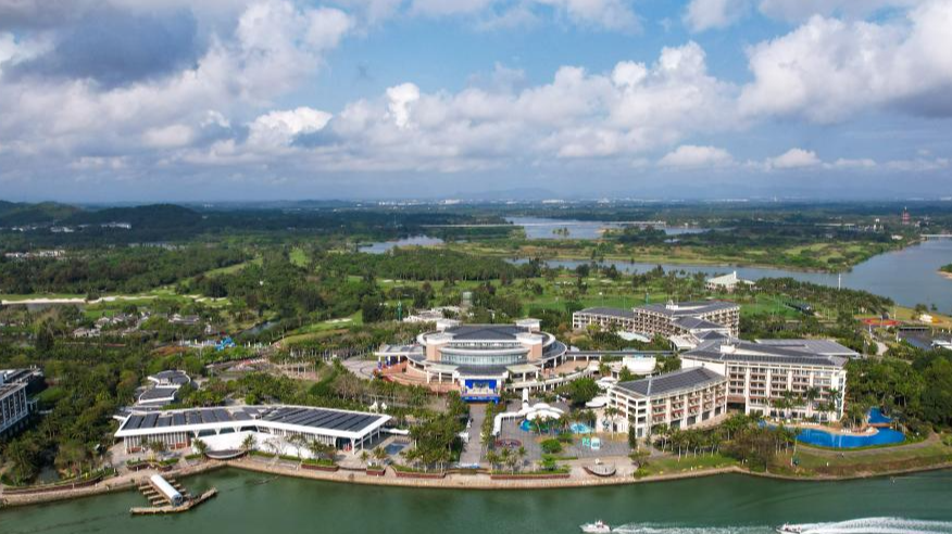 An aerial drone photo shows a view of the Boao Forum for Asia (BFA) International Conference Center in Boao Town, Qionghai City, south China's Hainan Province, March 20, 2026. /Xinhua