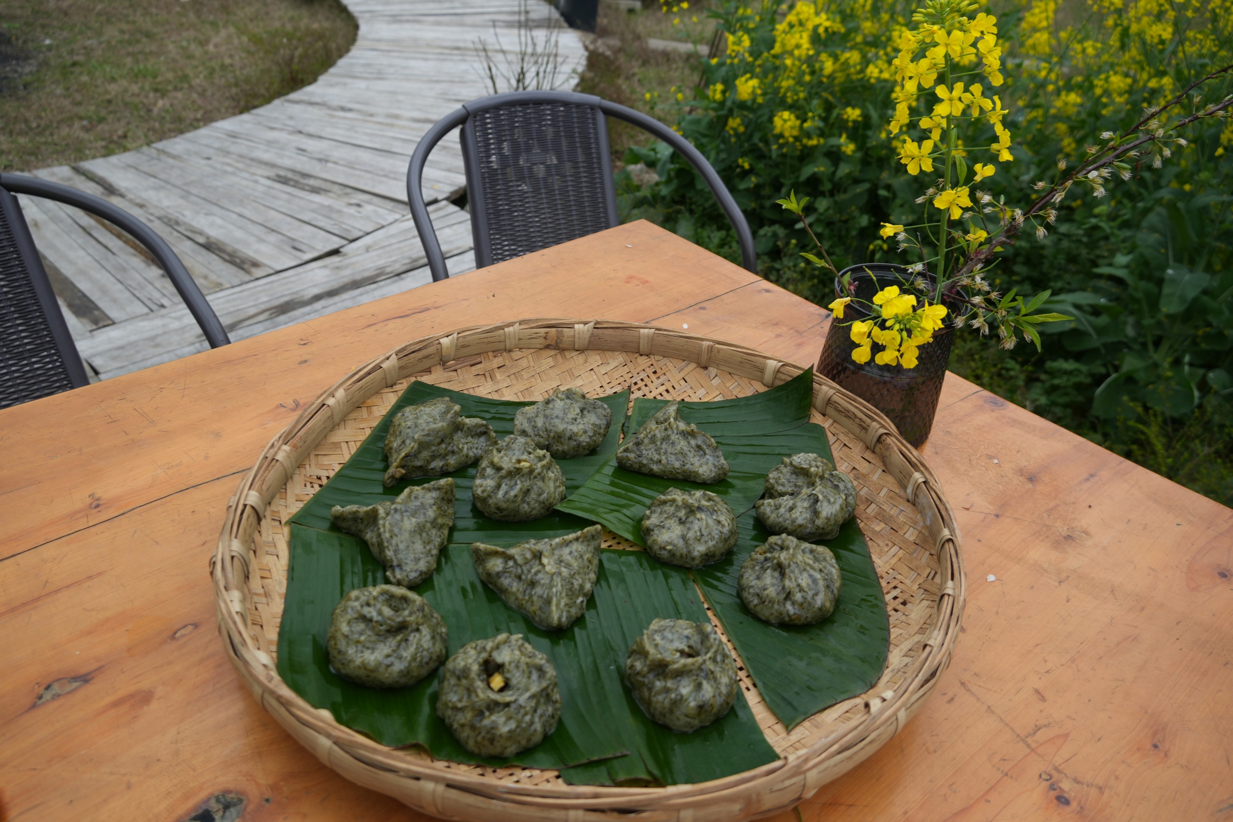 Qingming cakes are seen in Sinan, southwest China's Guizhou Province on March 21, 2026. /Tongren Media Convergence Center