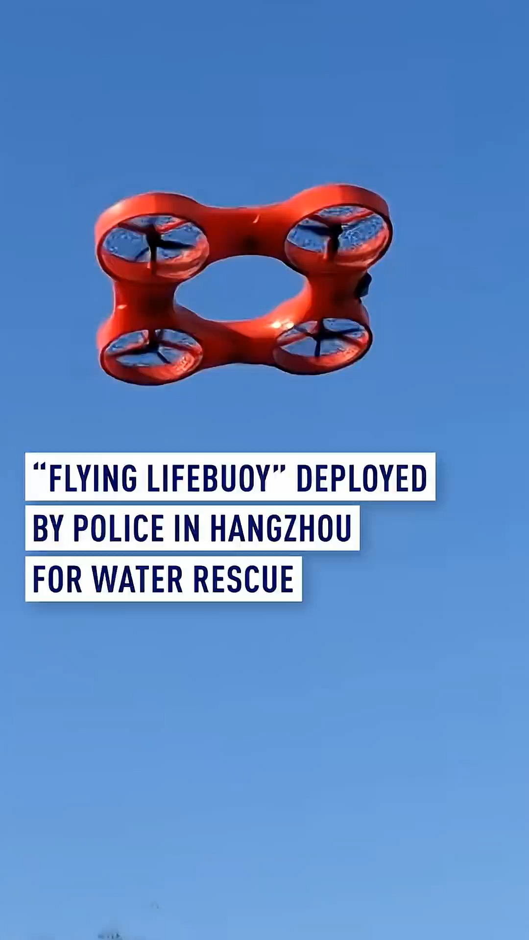 Police deploys 'flying lifebuoy' in Hangzhou for water rescue