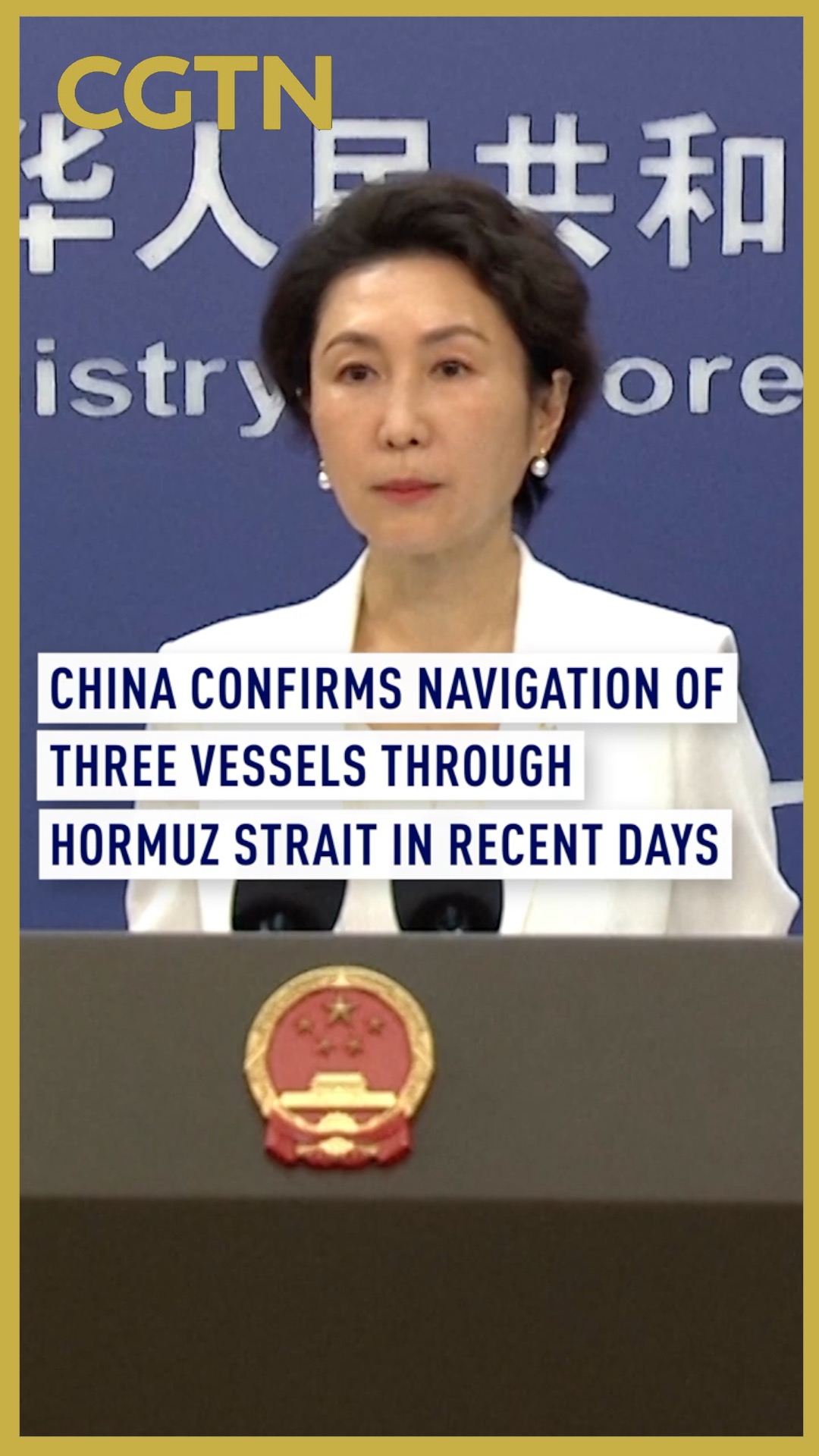 China confirms navigation of three vessels through Hormuz Strait in recent days