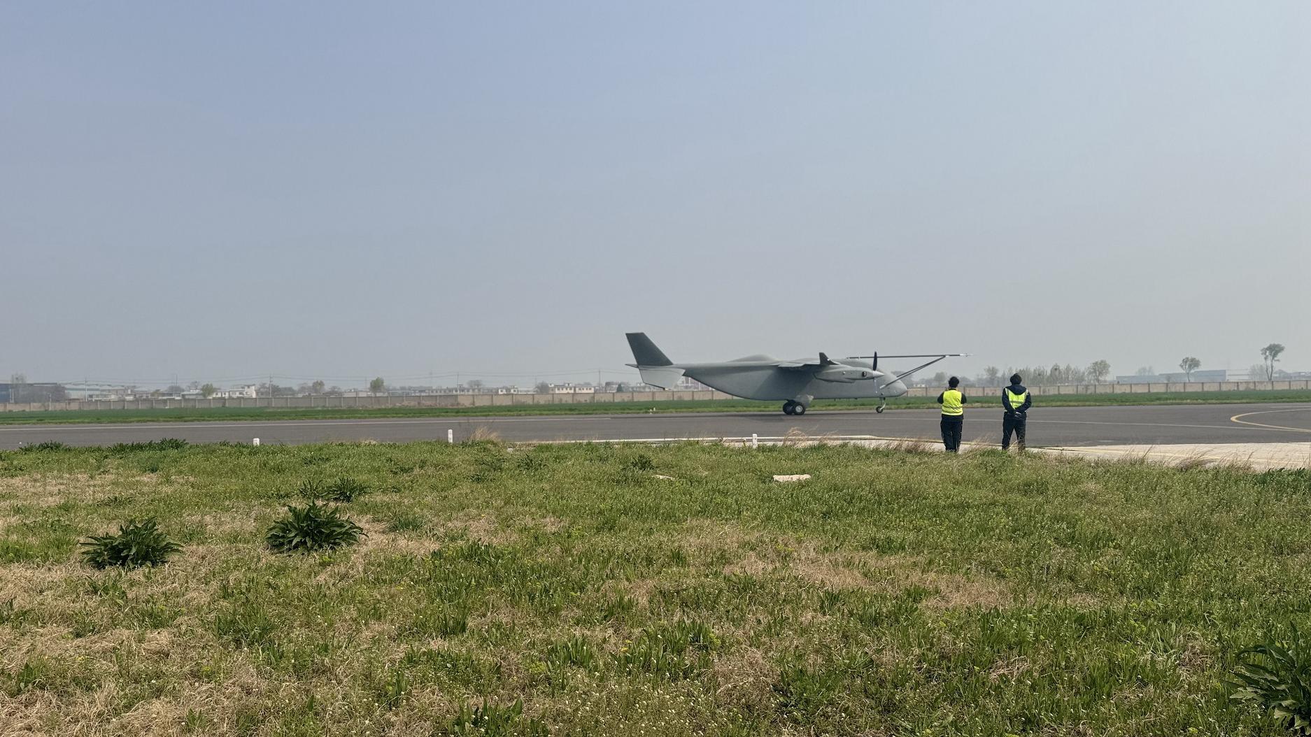 Changying-8 at the runway at the Zhengzhou Shangjie Airport in central China's Henan Province. /CMG