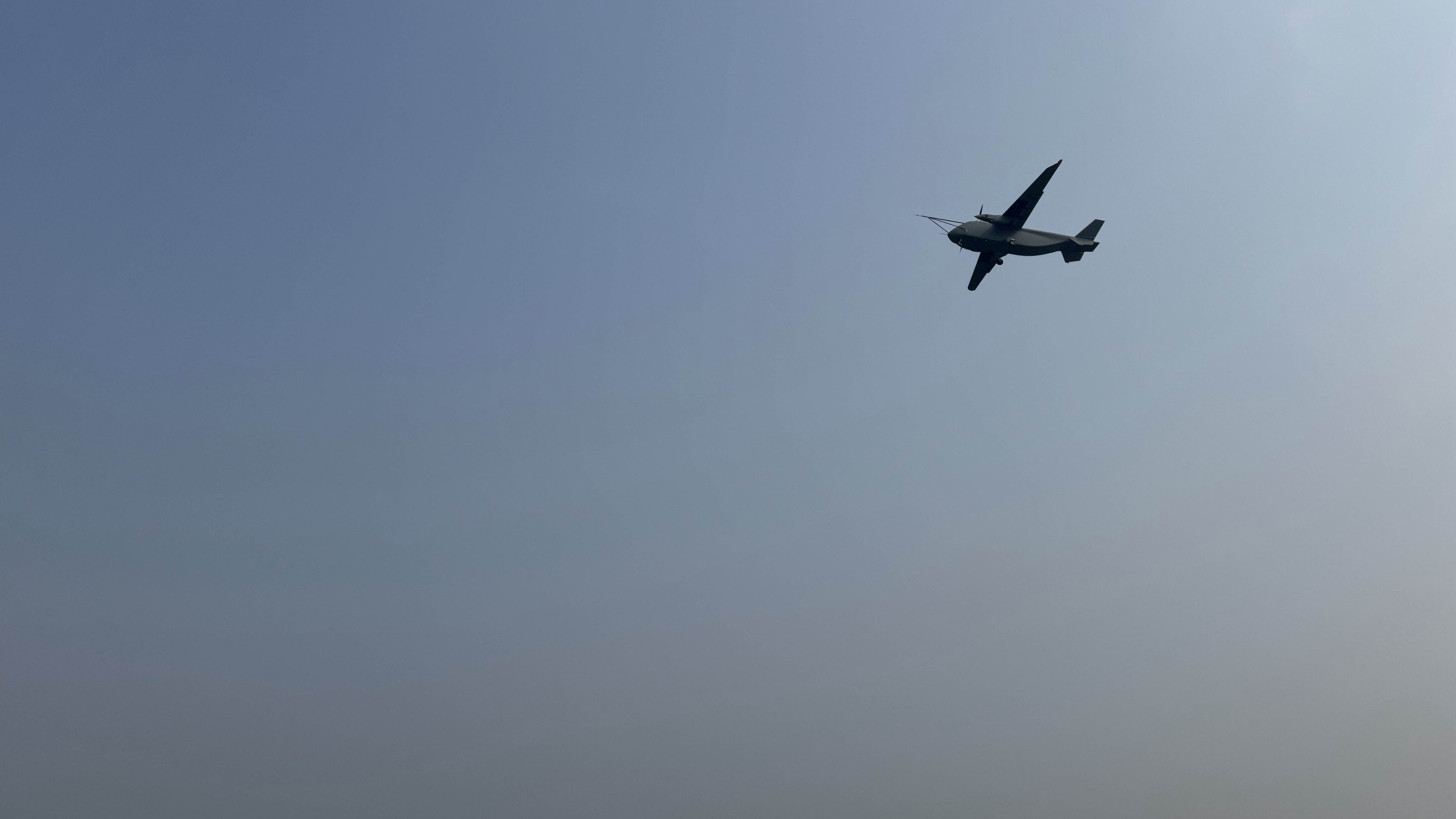 The 7-tonne-class large transport drone, Changying-8, during its maiden flight, March 31, 2026. /CMG
