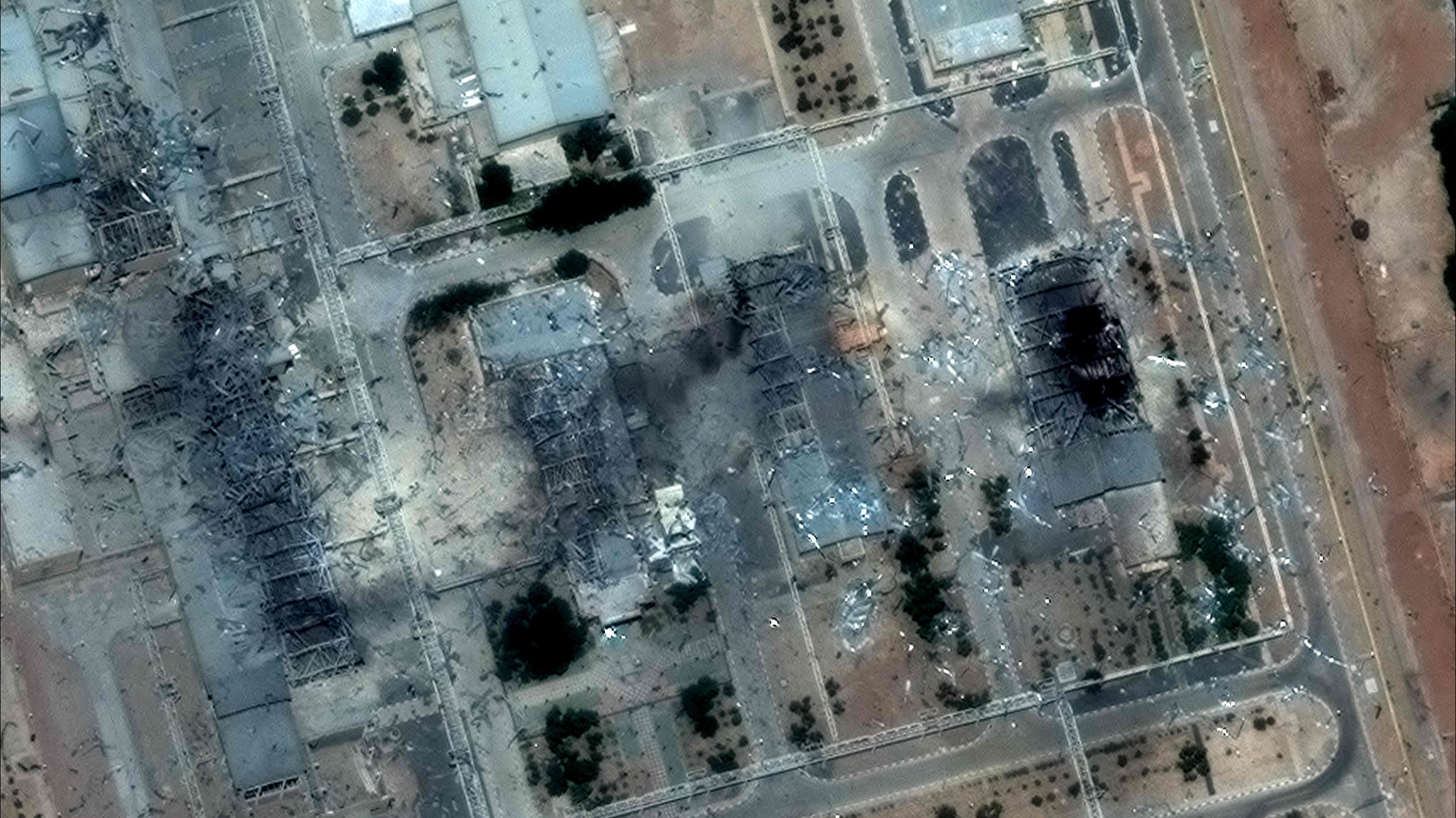 A satellite picture shows the damage after US strikes on the Isfahan nuclear enrichment facility in central Iran, June 22, 2025. /VCG